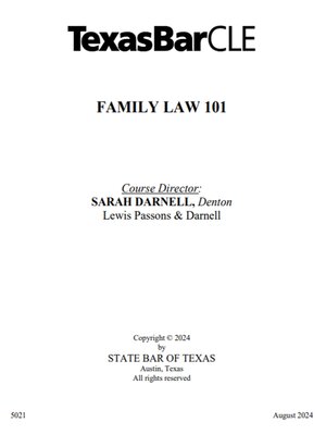 cover image of Family Law 2024